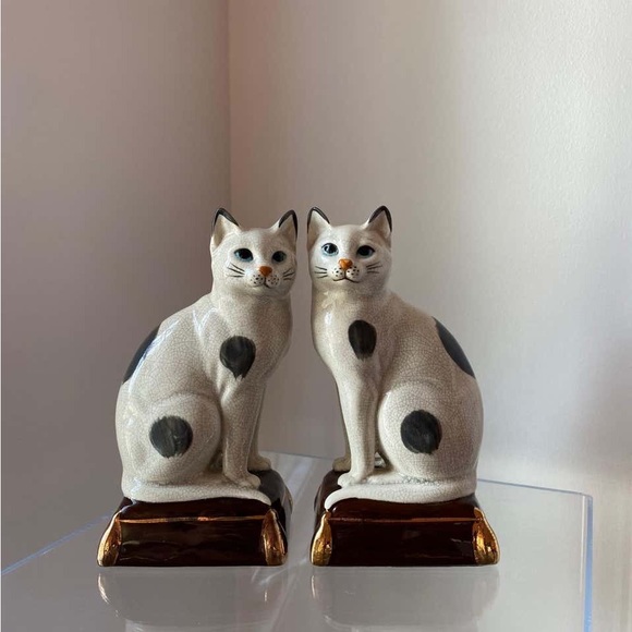 Ceramic Takahashi Cat bookends mint condition - Picture 2 of 6